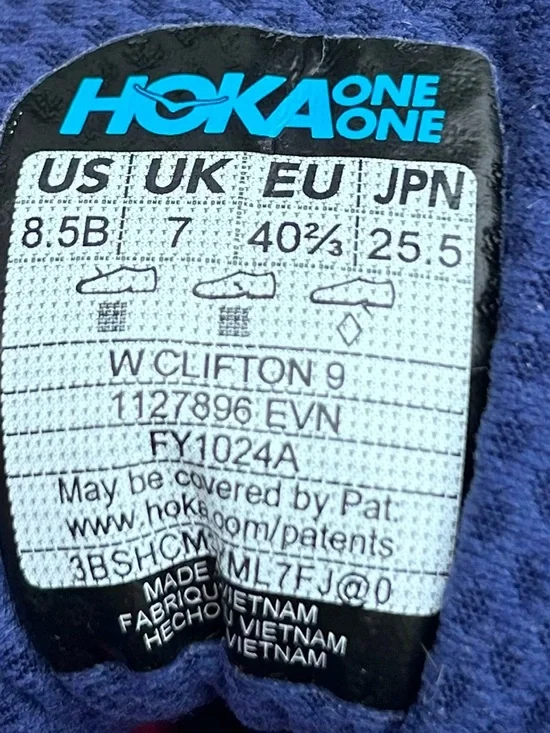 Hoka EUC Women’s Size 8.5 Clifton 9 Blue Coral Mesh Running Shoe MSRP $165 - Picture 5 of 12